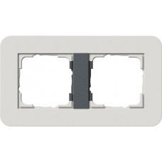 Рамка 2-постовая Gira E3 светло-серый/антрацит 0212421