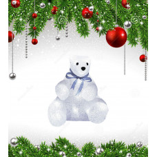 Фигурка светодиодная «Белый медведь-2» 21x23см (09564) Uniel ULD-M2123-024/STA