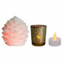 Набор декоративных свечей Feron FL112 c RGB (свечи-шишки) и янтарной (чайные свечи) LED подсветкой, по 3 шт.